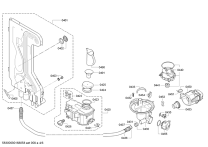 Diagram 4 Diagram and Parts List for SHE9ER55UC-50  Bosch Dishwasher