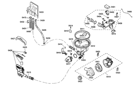 Pump Assy Diagram and Parts List for SHX45M01UC 48 Bosch Dishwasher