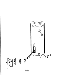 40 Gallon Electric Water Heater Diagram and Parts List for 153312461  Kenmore Water Heater