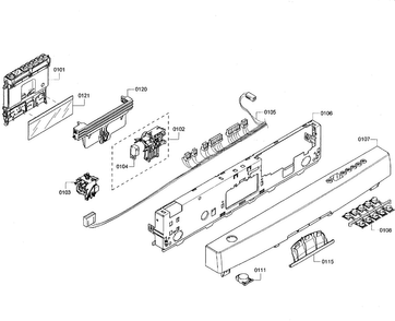 Control Panel Diagram and Parts List for SHE55R56UC 64 Bosch Dishwasher