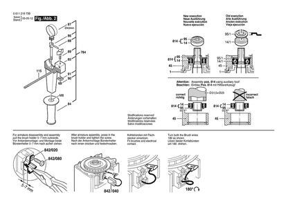 Section 2 Diagram and Parts List for 0611219745  Bosch Hammer Drill