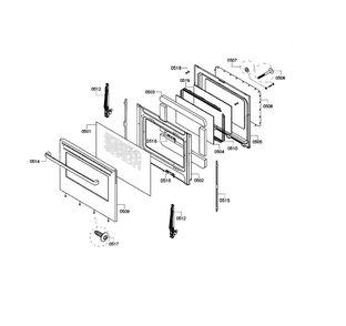 Door Assy Diagram and Parts List for HGS3053UC 09 Bosch Range
