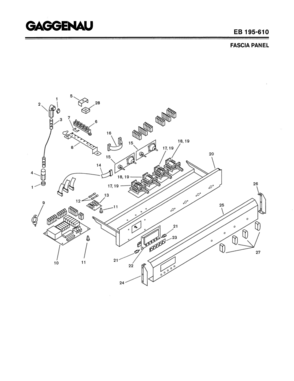 04 - FASCIA PANEL Diagram and Parts List for EB195-610  Bosch Range