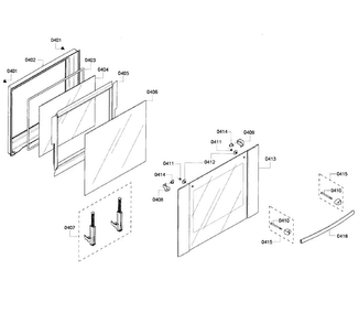 Door Assy Diagram and Parts List for HBL5650UC 06 Bosch Wall Oven