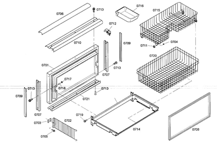 Freezer Door Diagram and Parts List for KBURT3675E01  Thermador Refrigerator