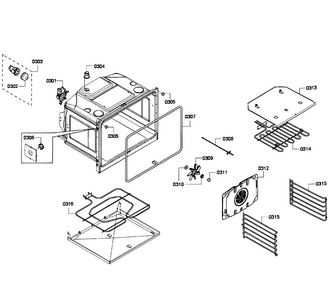Oven Upper Diagram and Parts List for HBL3560UC 05 Bosch Wall Oven