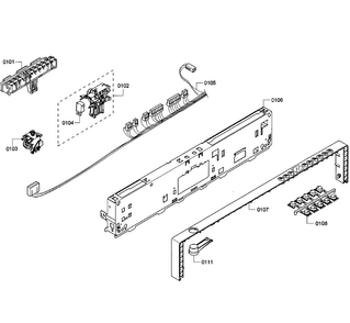 Control Panel Diagram and Parts List for SHX68R52UC 68 Bosch Dishwasher