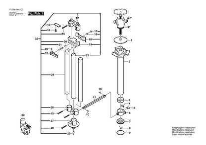 Part Location Diagram of 2610A09594 Bosch Tool MCT HINGE ASSEMBLY