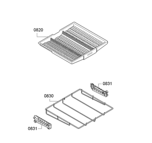 Cutlery Basket Diagram and Parts List for SGX68U55UC B4 Bosch Dishwasher