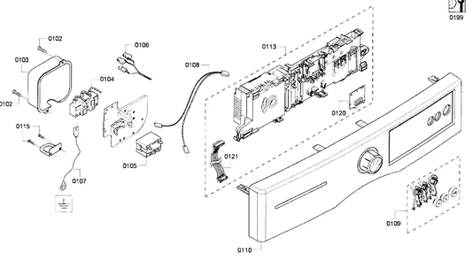 Fr Panel Diagram and Parts List for WTVC533CUS 09 Bosch Dryer