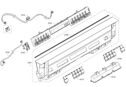 Control Panel Diagram and Parts List for SHE53TF2UC 02 Bosch Dishwasher