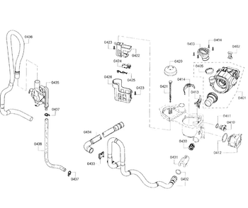 Pump Assy Diagram and Parts List for SHE3AR52UC 07 Bosch Dishwasher