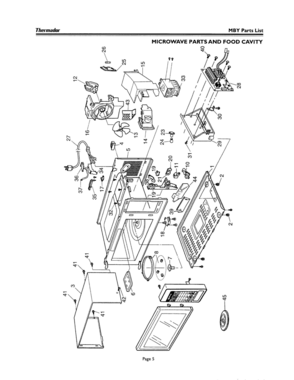 04 - MICROWAVE PARTS & FOOD CAVITY Diagram and Parts List for MT30B  Bosch Microwave