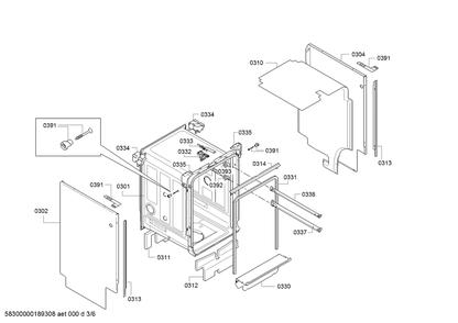 Diagram 3 Diagram and Parts List for SPX68U55UC-42  Bosch Dishwasher