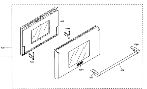 Door Assy Diagram and Parts List for PRG364ELG01  Thermador Range