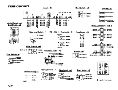 Strip Circuits Diagram and Parts List for DW244UW  Thermador Dishwasher