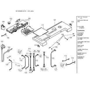 Control Panel Diagram and Parts List for WFXD8400UC 01 Bosch Washer