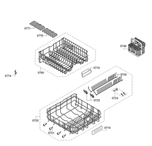 Part Location Diagram of 00778366 Bosch CROCKERY BASKET