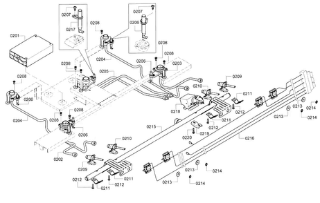 Valve Assy Diagram and Parts List for HDIP054U 01 Bosch Range