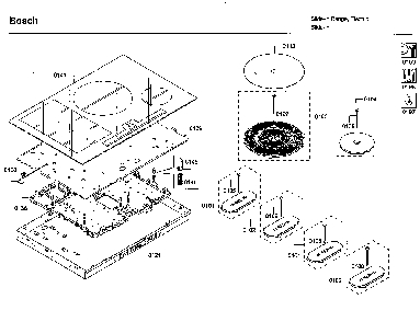 Part Location Diagram of 00716392 Bosch GLASS CERAMIC HOB TO