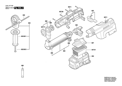 Diagram 2 Diagram and Parts List for GSB19-2REA 3 601 A7C 500 Bosch Impact Driver