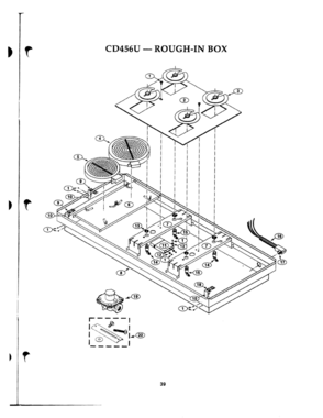 38 - ROUGH-IN BOX Diagram and Parts List for CD456UB  Bosch Range