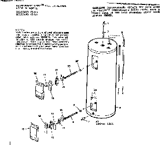 Replacement Parts Diagram and Parts List for 153315140  Kenmore Water Heater