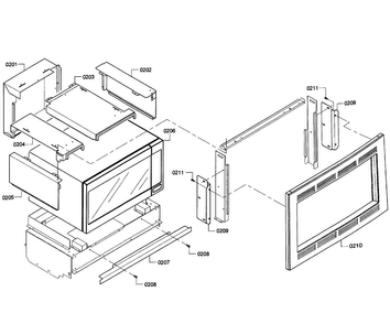 Trim Assy Diagram and Parts List for HBL5760UC 08 Bosch Microwave
