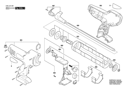 Diagram Diagram and Parts List for GCG18V-310 3 601 JC4 100 Bosch Caulking Gun
