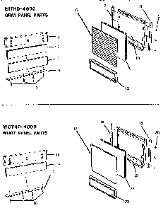 Panels Diagram and Parts List for EIITHD4800  Thermador Dishwasher
