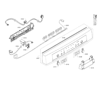 Control Panel Diagram and Parts List for SHE3AR55UC 18 Bosch Dishwasher