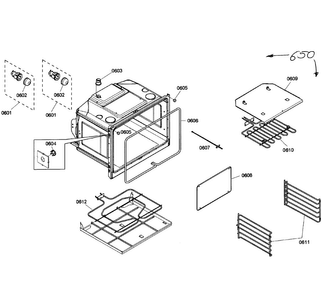 Lower Oven Diagram and Parts List for HBL5620UC 04 Bosch Wall Oven