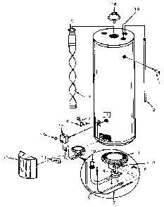 Replacement Parts Diagram and Parts List for 153335330  Kenmore Water Heater