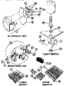 Section 3 Diagram and Parts List for TD121  Thermador Dishwasher