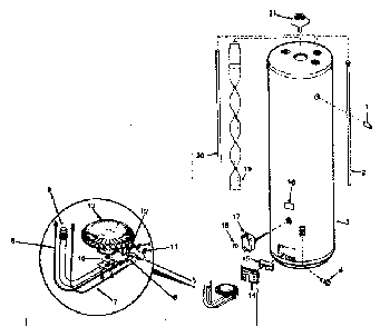 Replacement Parts Diagram and Parts List for 153330300  Kenmore Water Heater