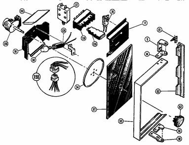 Microwave Power Compartment Door Diagram and Parts List for MTR225  Thermador Microwave