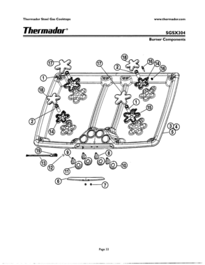 32 - BURNER COMPONENTS Diagram and Parts List for SGSX304ZB  Bosch Range