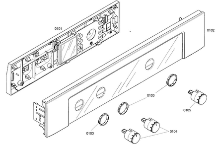 Control Panel Diagram and Parts List for HBN3520UC 01 Bosch Wall Oven