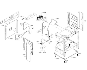 Frame Diagram and Parts List for HGI8054UC 03 Bosch Range