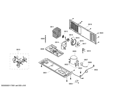 Diagram 6 Diagram and Parts List for B20CS50SNS-02  Bosch Refrigerator
