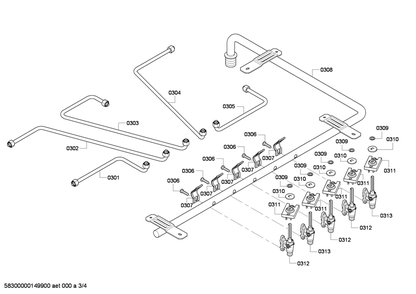 Diagram 3 Diagram and Parts List for NGM8054UC-03  Bosch Cooktop