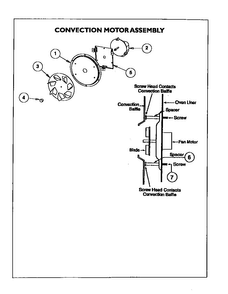 Convection Motor Assembly Diagram and Parts List for CM302B  Thermador Range