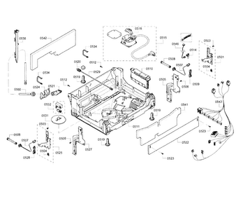 Base Diagram and Parts List for SHX65T55UC 02 Bosch Dishwasher