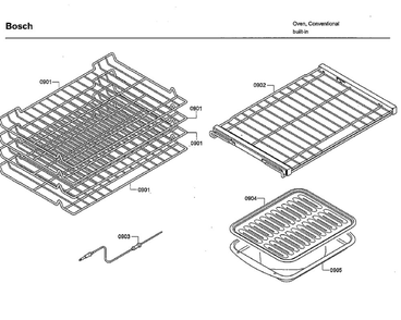 Rack Diagram and Parts List for HBLP651LUC 03 Bosch Wall Oven