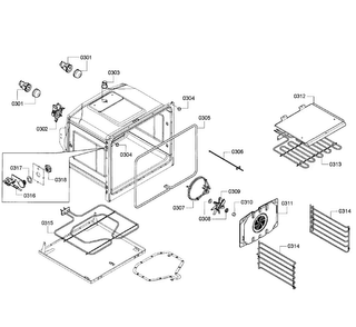 Oven Upper Diagram and Parts List for HBN5650UC 09 Bosch Wall Oven
