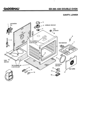 04 - CAVITY, LOWER Diagram and Parts List for EB295-630  Bosch Range