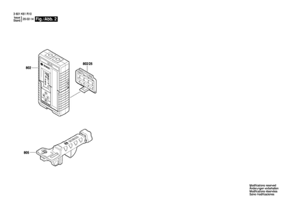 Page 2 Diagram and Parts List for GRL2000-40H 3601K61R10 Bosch Laser Level
