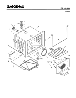 02 - CAVITY Diagram and Parts List for EB195-630  Bosch Range