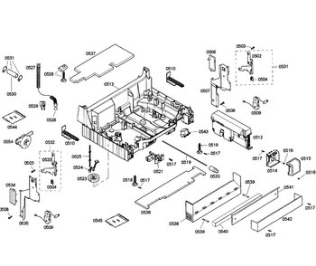 Base Assy Diagram and Parts List for SHX98M09UC 46 Bosch Dishwasher