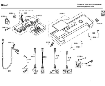 Control Panel Diagram and Parts List for WFMC3301UC 15 Bosch Washer